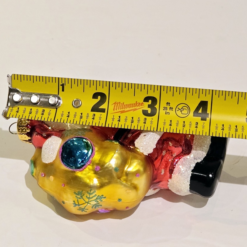 Christmas Ornament Santa Gold Bag Unique Treasures UT Glass - Picture 8 of 9